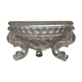 Antique Portieux French Pressed Glass Compotier – Dolphin Fish & Shell dish