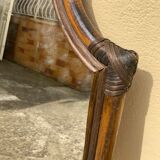 Large format retro decorative vintage wicker and rattan wood mirror