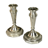 Pair of antique candlesticks in silver bronze louis XVI style