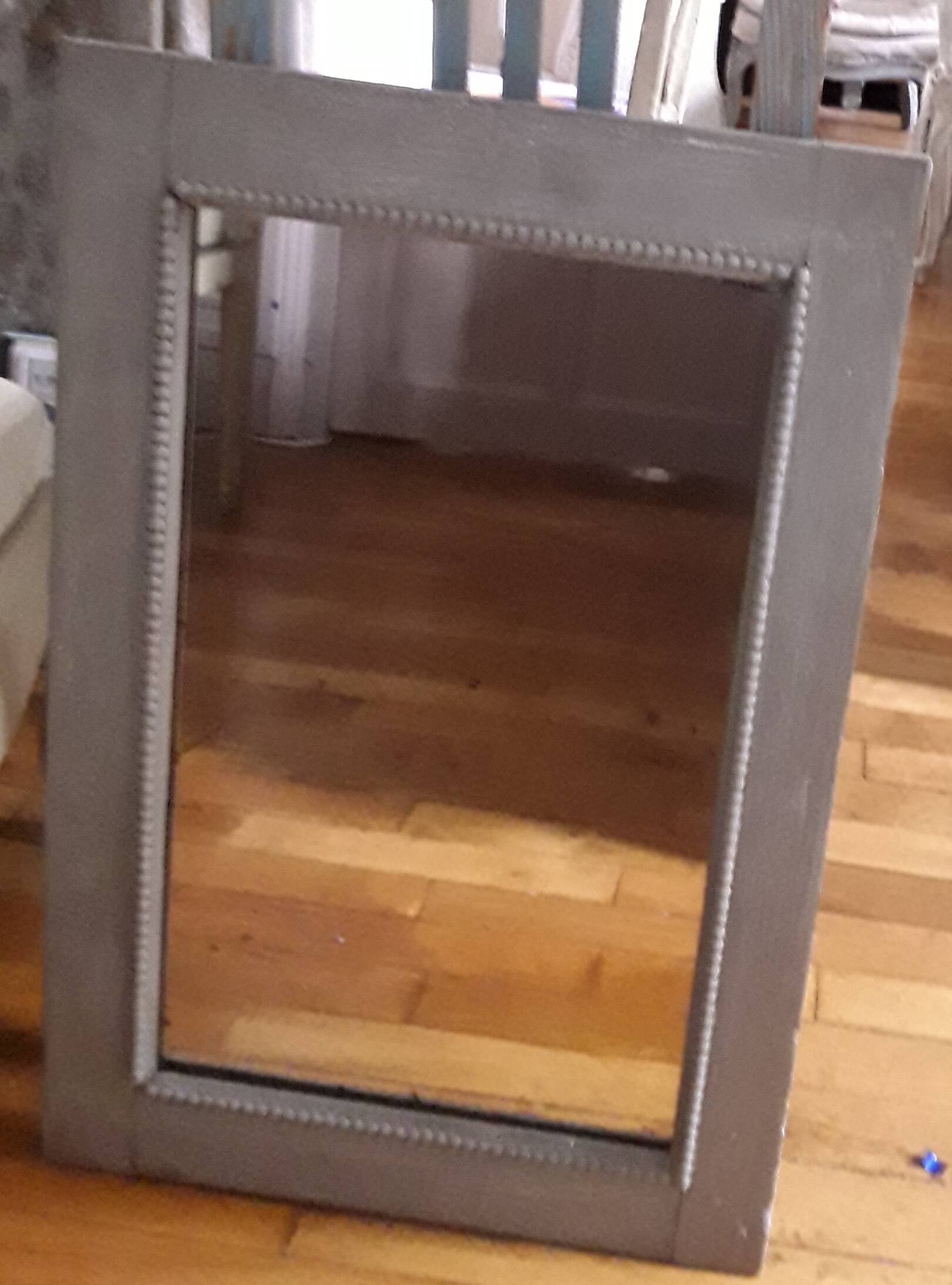 19th century wooden beaded mirror