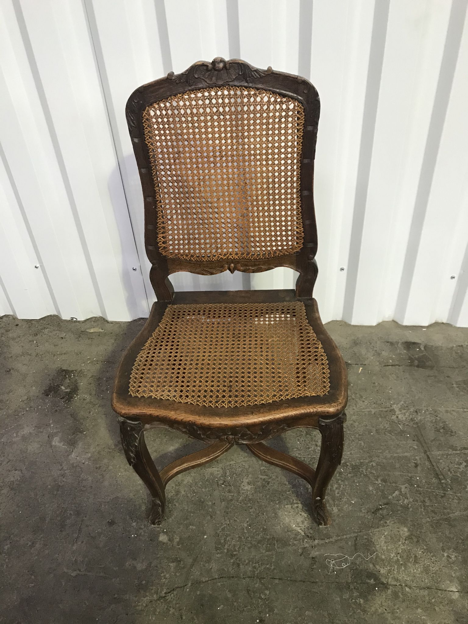 Suite of 6 Louis XV chairs in oak, 19th century