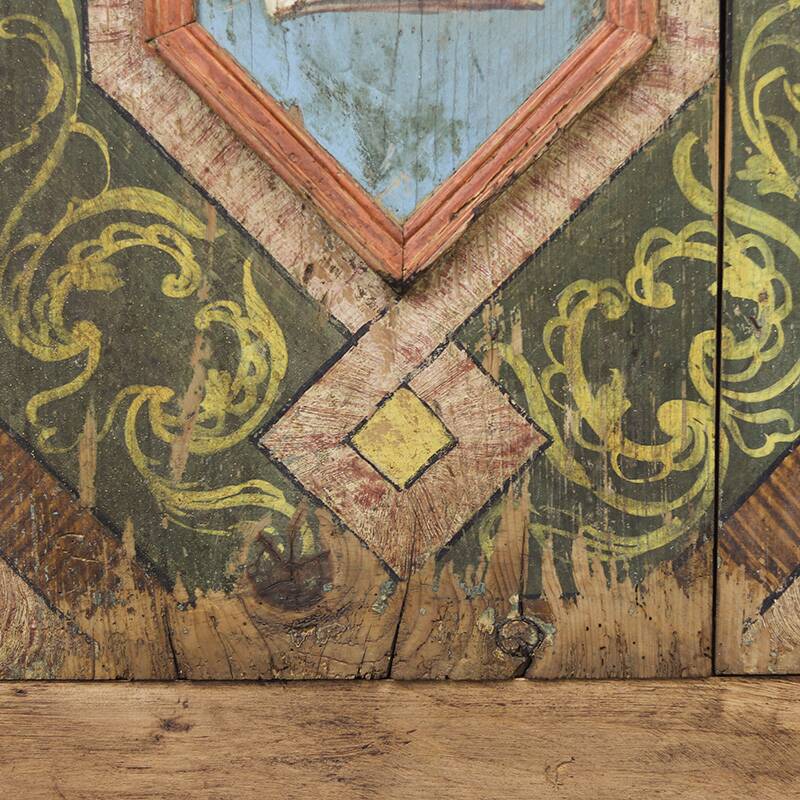 Folk art painted wedding cabinet