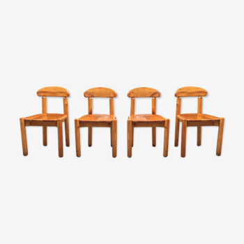 Set of 4 chairs in pine Rainer Daumiller for Hirtshals Savvaerk 1980