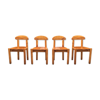 Set of 4 chairs in pine Rainer Daumiller for Hirtshals Savvaerk 1980