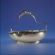 Silver-plated metal basket with Phenix silver hallmarks