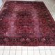 1920s Handmade Antique Wool Floral Rug, Red & Navy, 313 × 396 cm - 1C1303