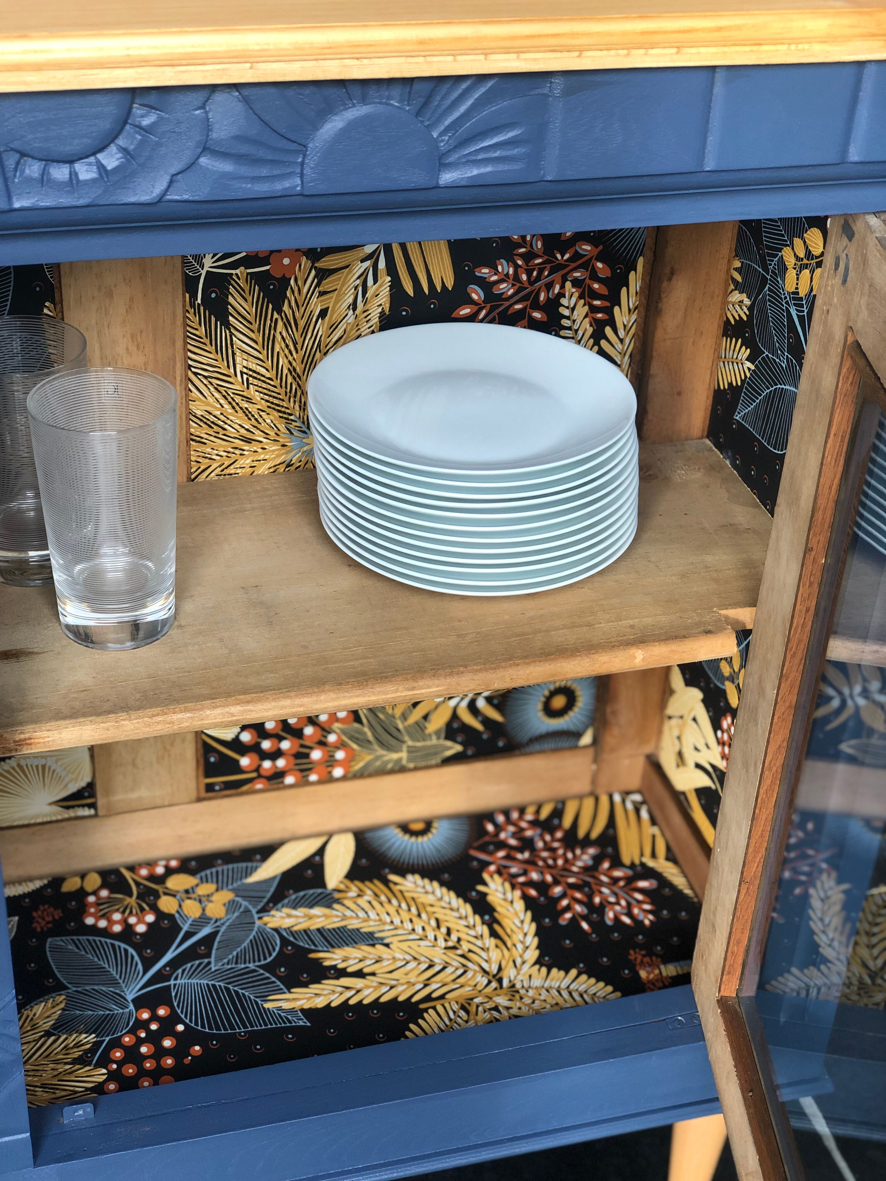 Art Deco window furniture gray blue