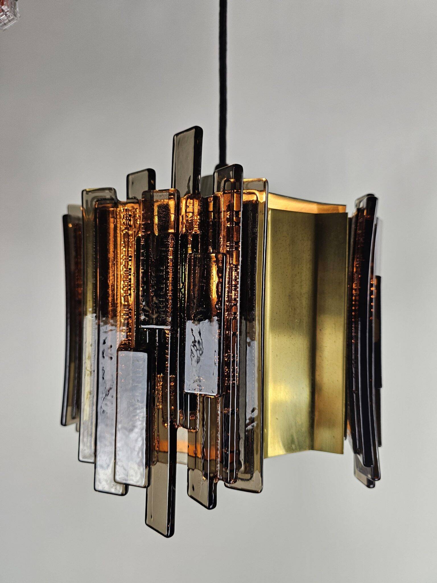 Claus Bolby pendant lamp brass and plastic
