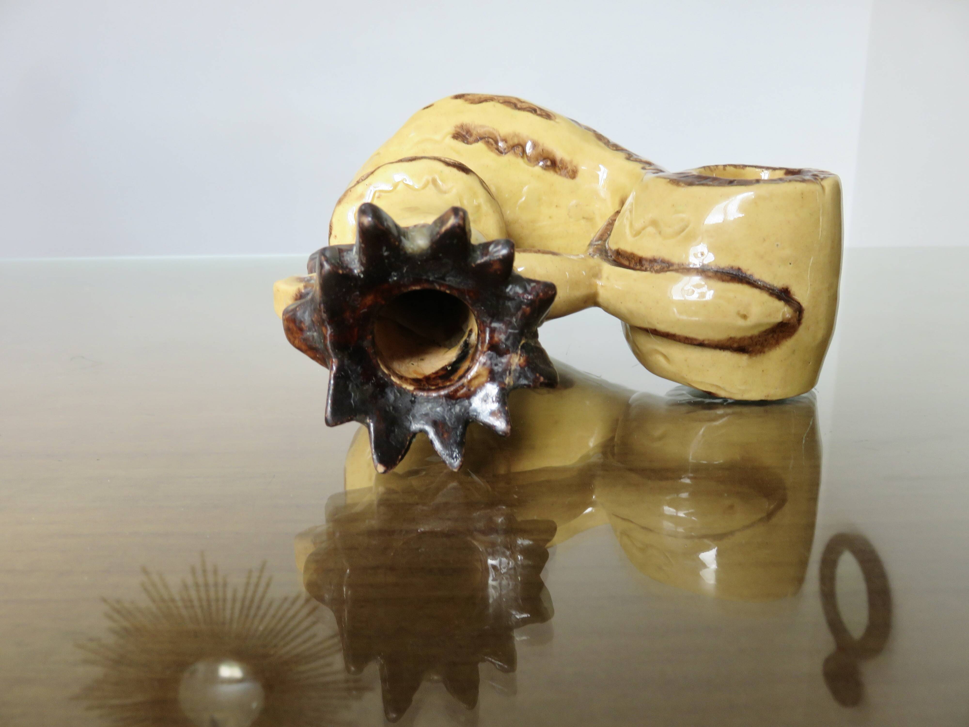 Ceramic candlestick "the rooster" from Périgourdine pottery, 1960