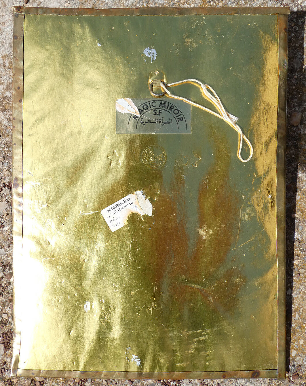 Eastern mirror brass pushed back ethnic style, 23x31cm