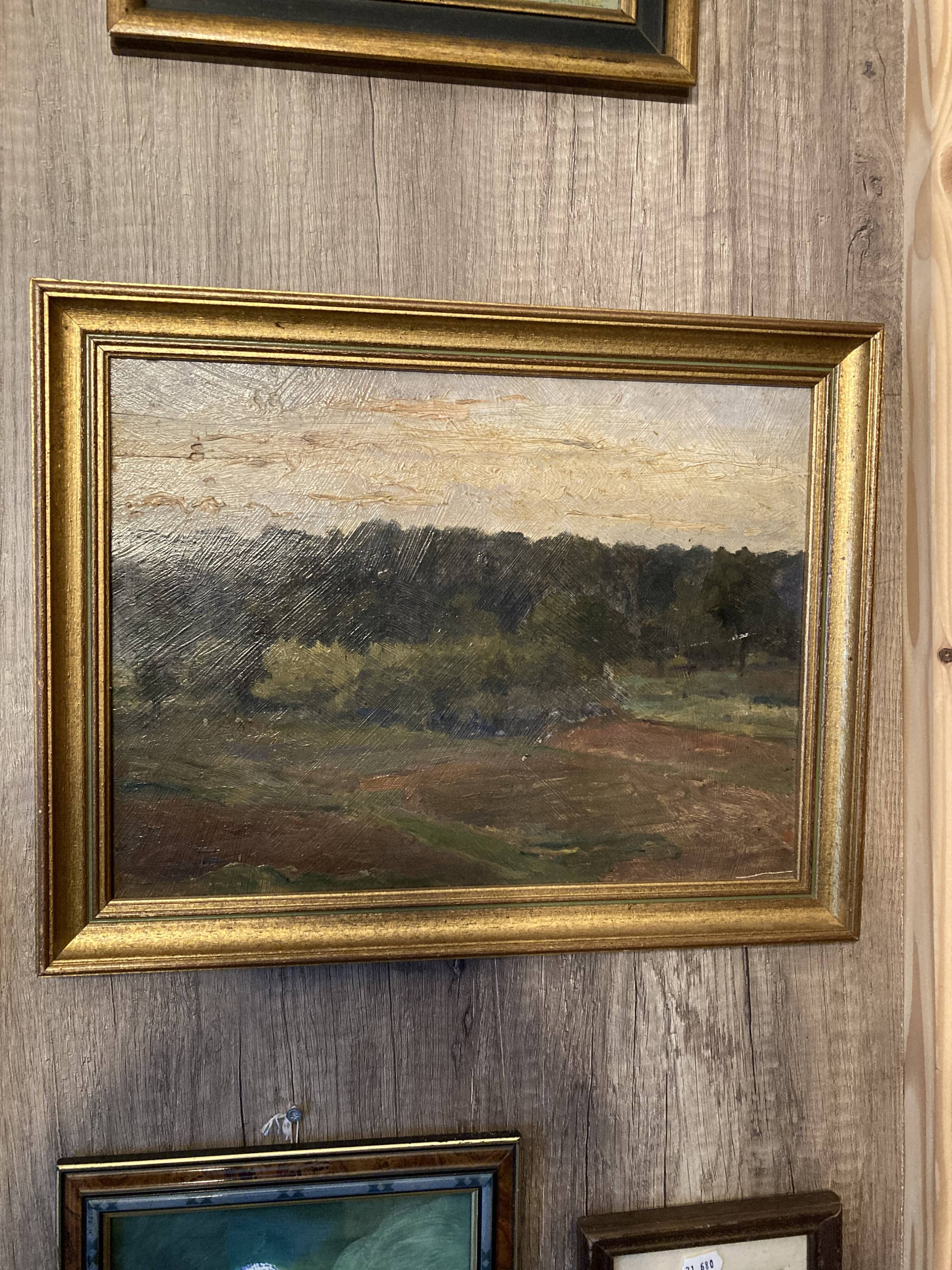 Landscape painting on wood