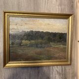 Landscape painting on wood