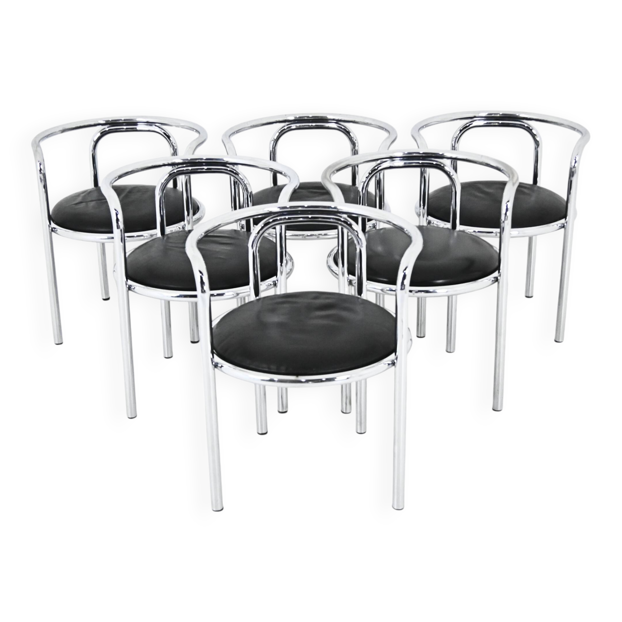 6 “Locus Solus” Chairs by Gae Aulenti for Poltronova, 1960s