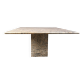Table à manger en granit carré vintage, années 1970