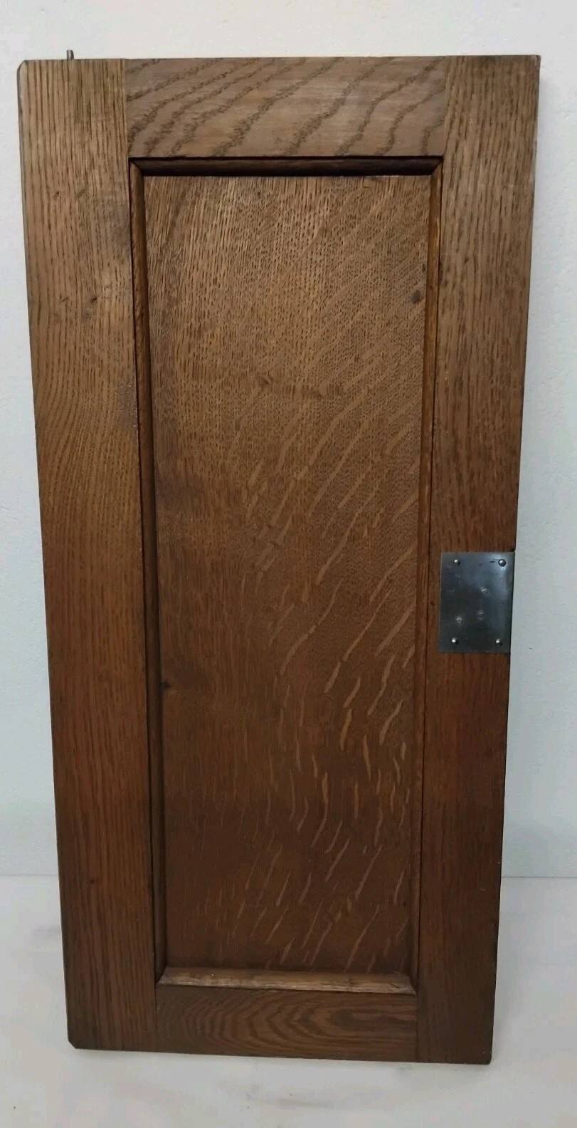 Pair of antique carved oak wood door panels