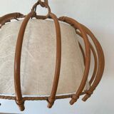 ▪️Lot Suspension Et Applique Osier Louis Sognot 50-60’s Bohème Chic Vintage