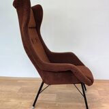 Original design fiberglass wing chair by Miroslav Navratil, 1970s