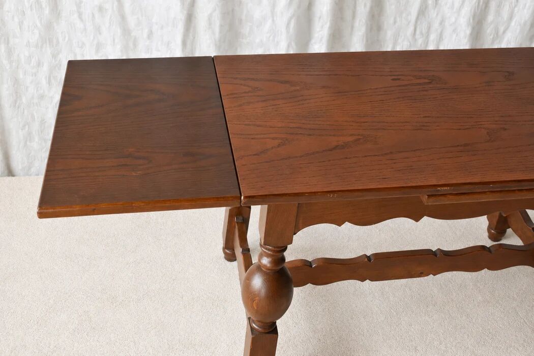 Scandinavian oak draw-leaf refectory-style coffee table, circa 1960s