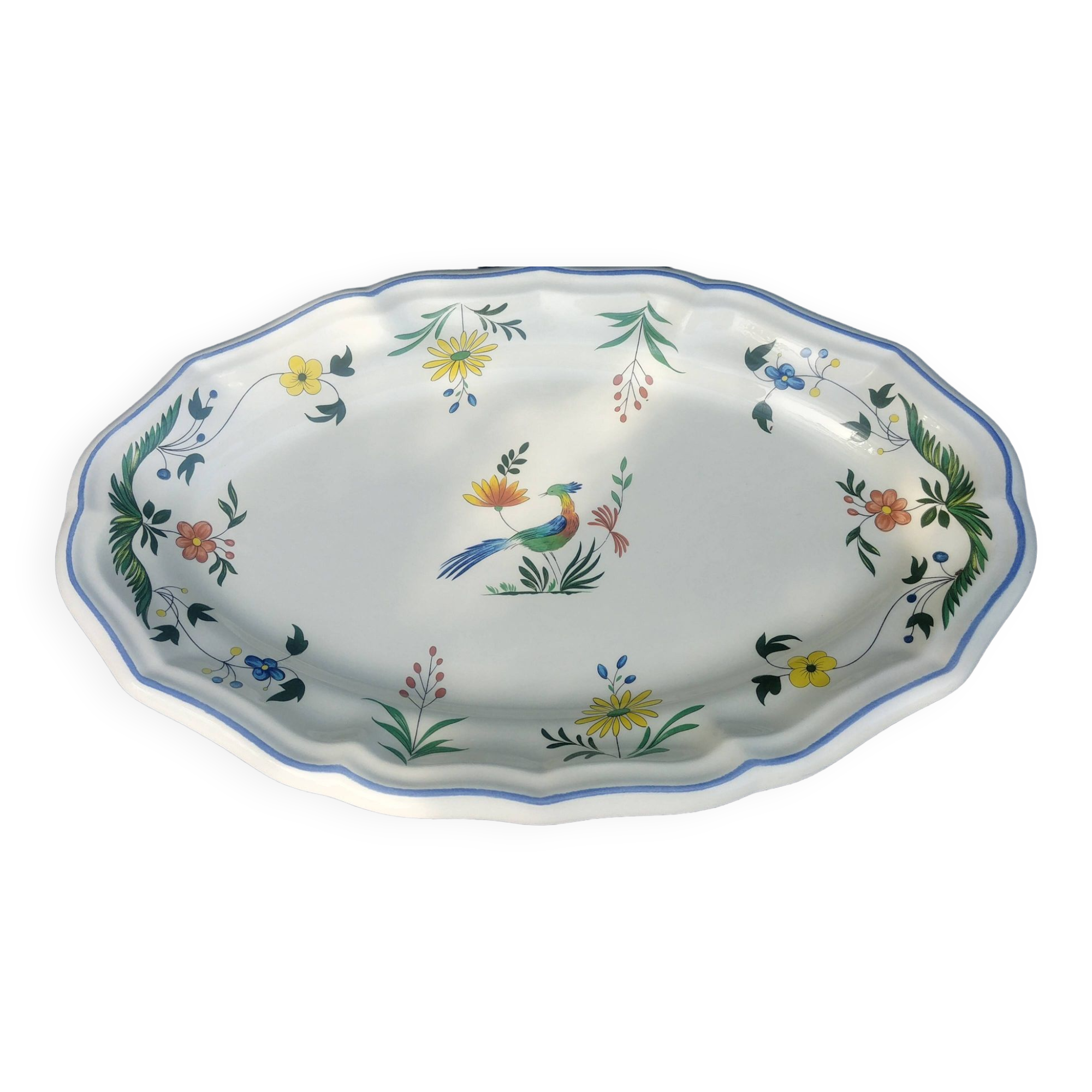 Plat de présentation forme lune et étoile céramique blanc 25,5xH3cm