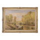 Peinture de paysage signée A. Corradi, années 1950.