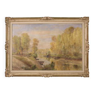 Landscape painting signed A. Corradi, 1950s