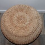 Pouf in osier and rattan from the 70s