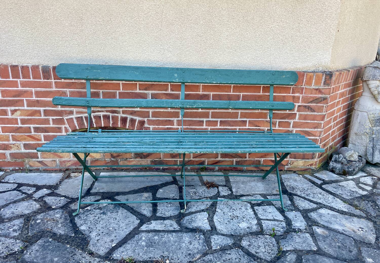 Antique folding garden bench