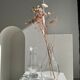 Oval glass vase and tight neck H:23,5cm