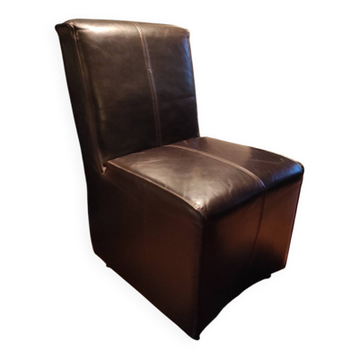Fauteuil cuir marron