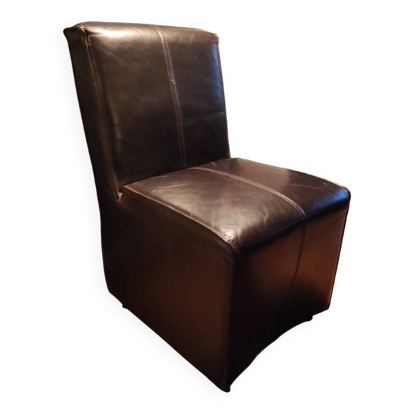 Fauteuil cuir marron