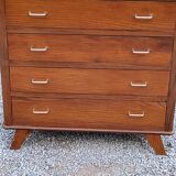 Vintage oak chest of drawers from the 50s with 4 drawers and compass feet