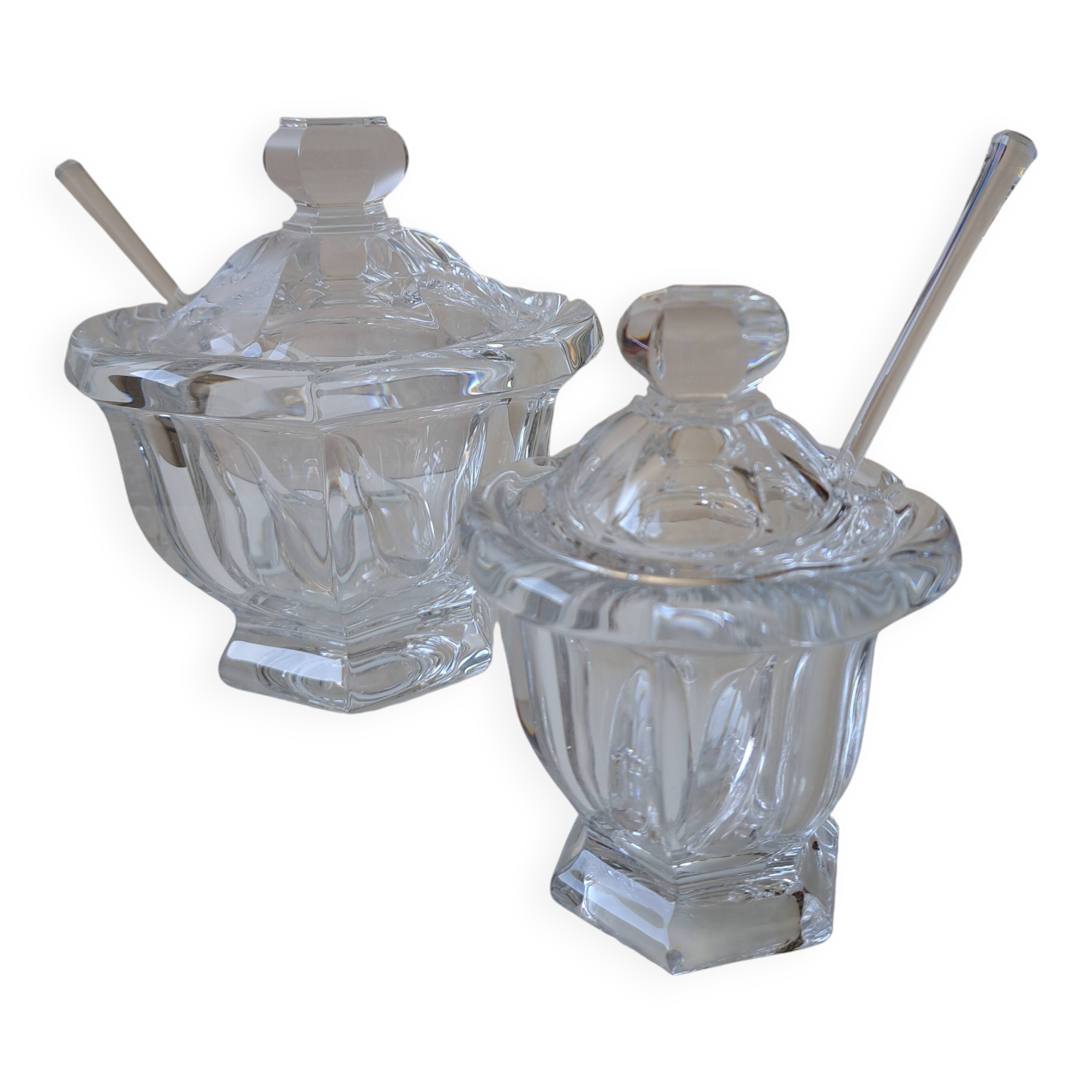 Set of a Harcourt Baccarat mustard and sugar bowl