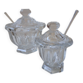 Set of a Harcourt Baccarat mustard and sugar bowl