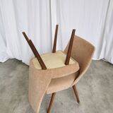 Set of 2 Vintage Mid-Century Lounge Chair: 1970s Yugoslavia, Pink Fabric