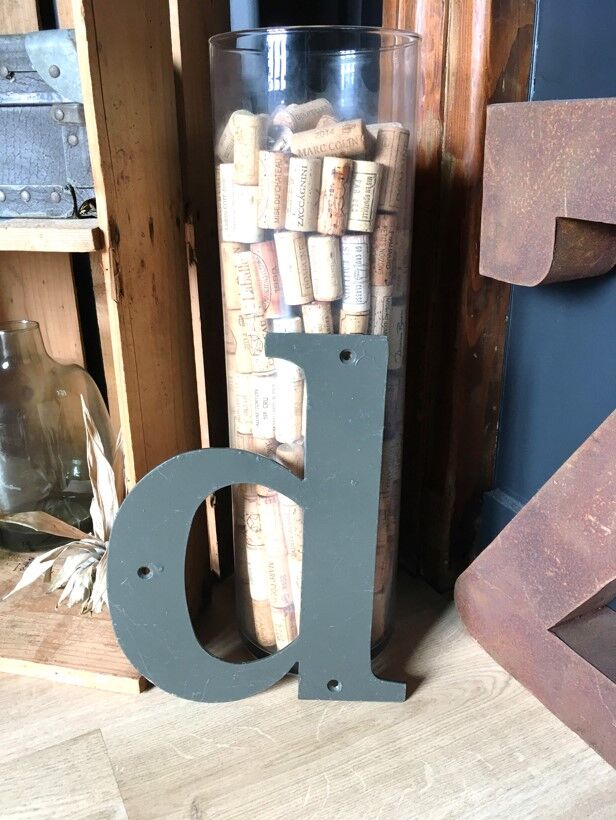 Vintage metal industrial letter D