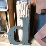 Vintage metal industrial letter D