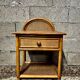 Vintage bedside table in rattan, wood and canning
