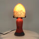 Lampe champignon en pâte de verre marmoréen orange bleu, année 80