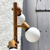 Lampadaire en bois des années 70