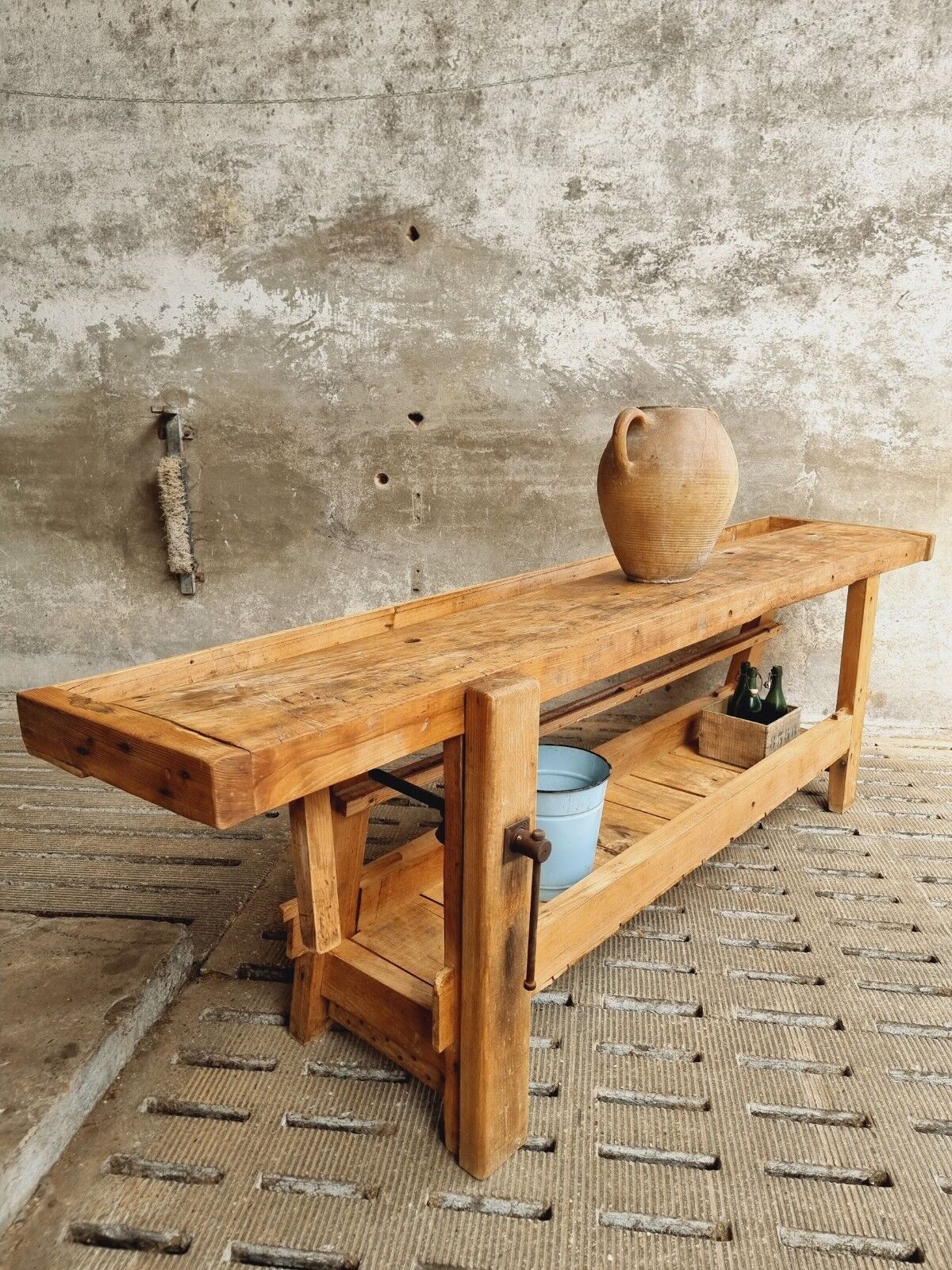 Old workbench XXL side table counter