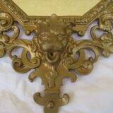 19th century bronze mirror with ancient angelot 33x46cm