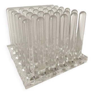 Guzzini desk organizer, lucite pencil holder, Italy -1980