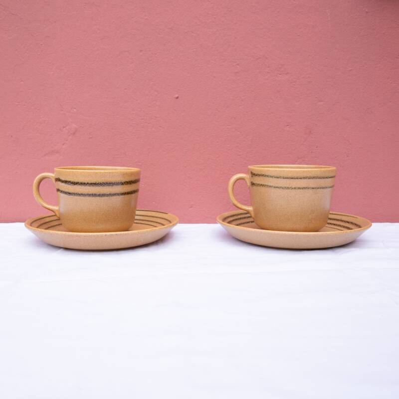 2 tasses et soucoupes sarreguemines grès
