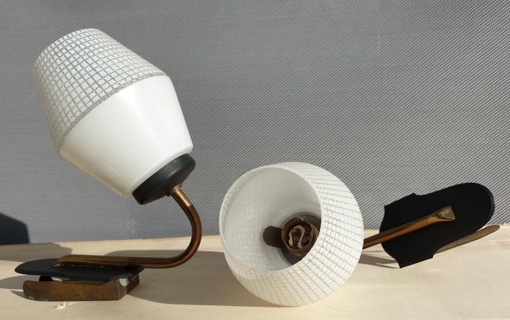 Pair of glass sconces, Arlus 1950