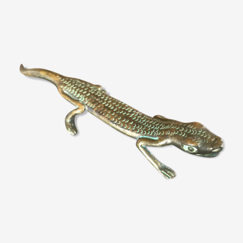 Statuette in brass reptile lizard