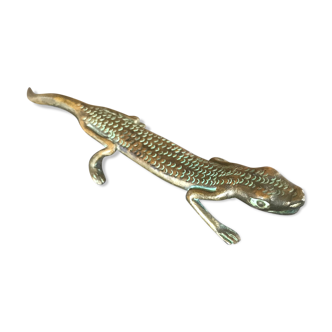 Statuette en laiton reptile lézard