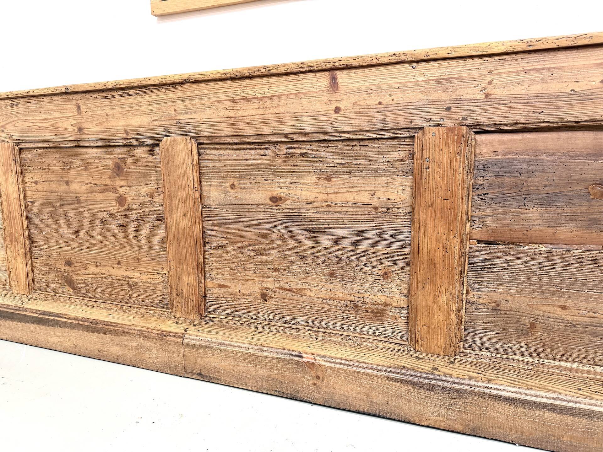 Very large pine trade counter, circa 1920.