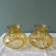 Series of two lampshades, vintage amber glass globes