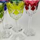 Val Saint Lambert, 6 coloured crystal Roemer glasses, 19 cm