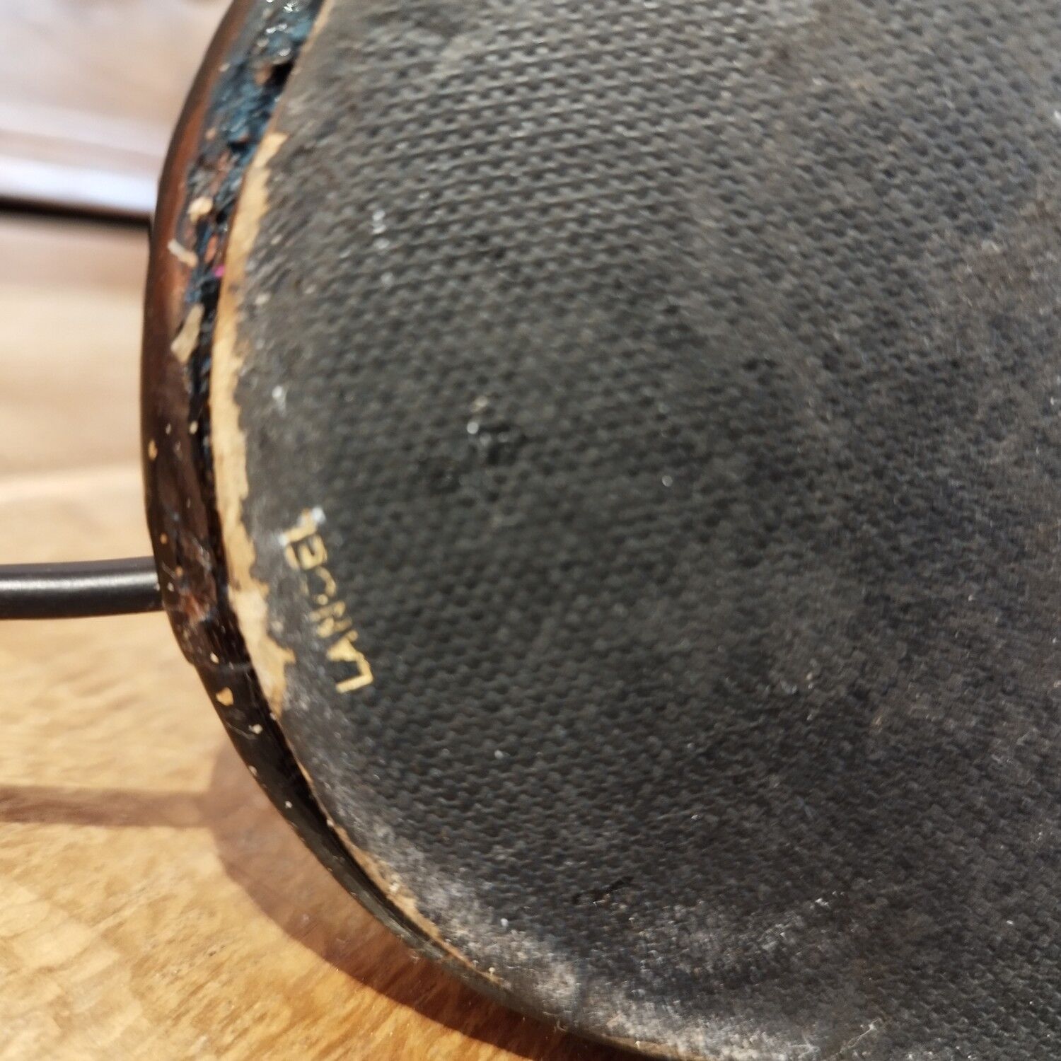 Leather-wrapped Lancel lamp